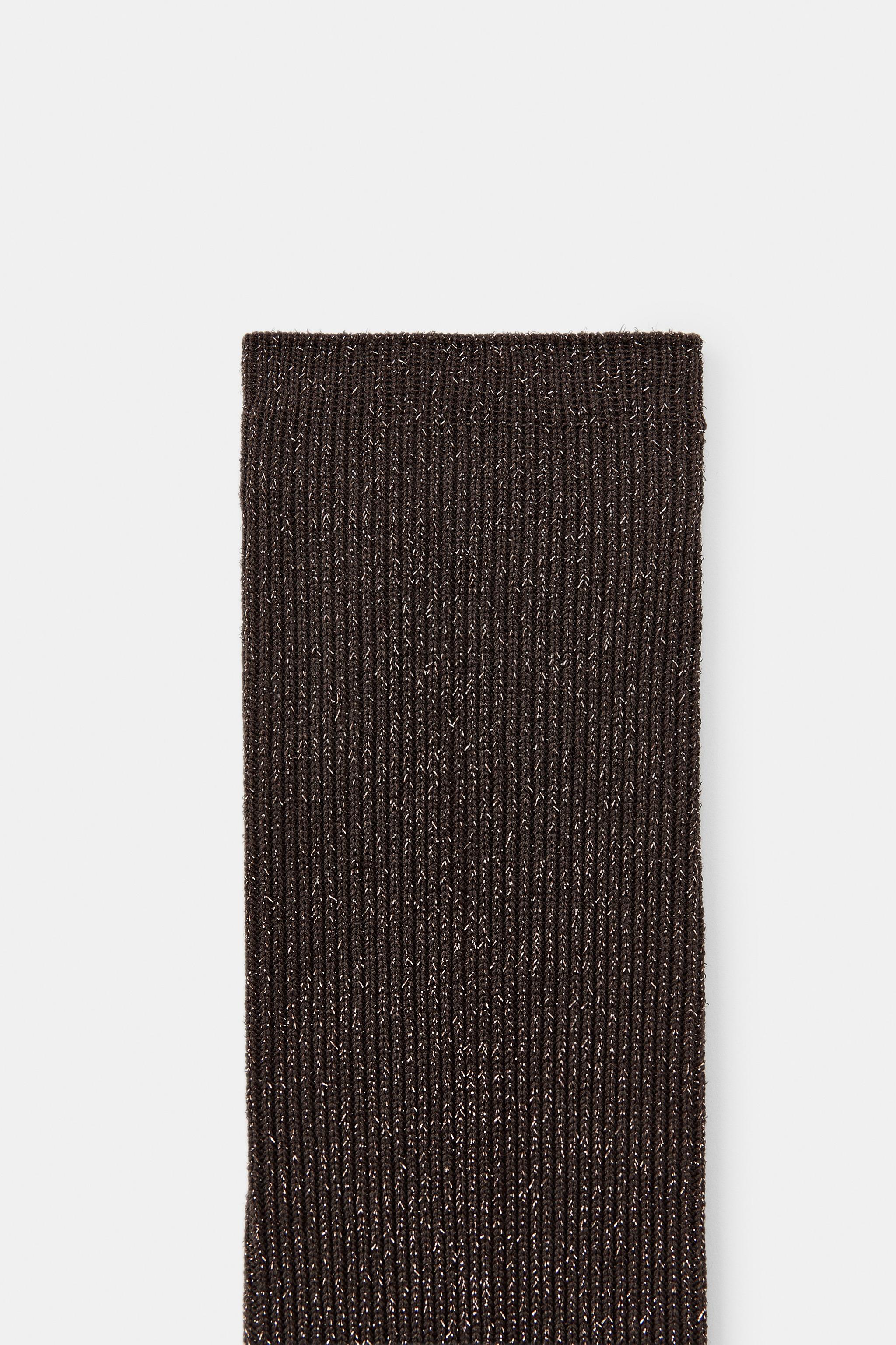 RIBBED SOCKS WITH METALLIC THREAD